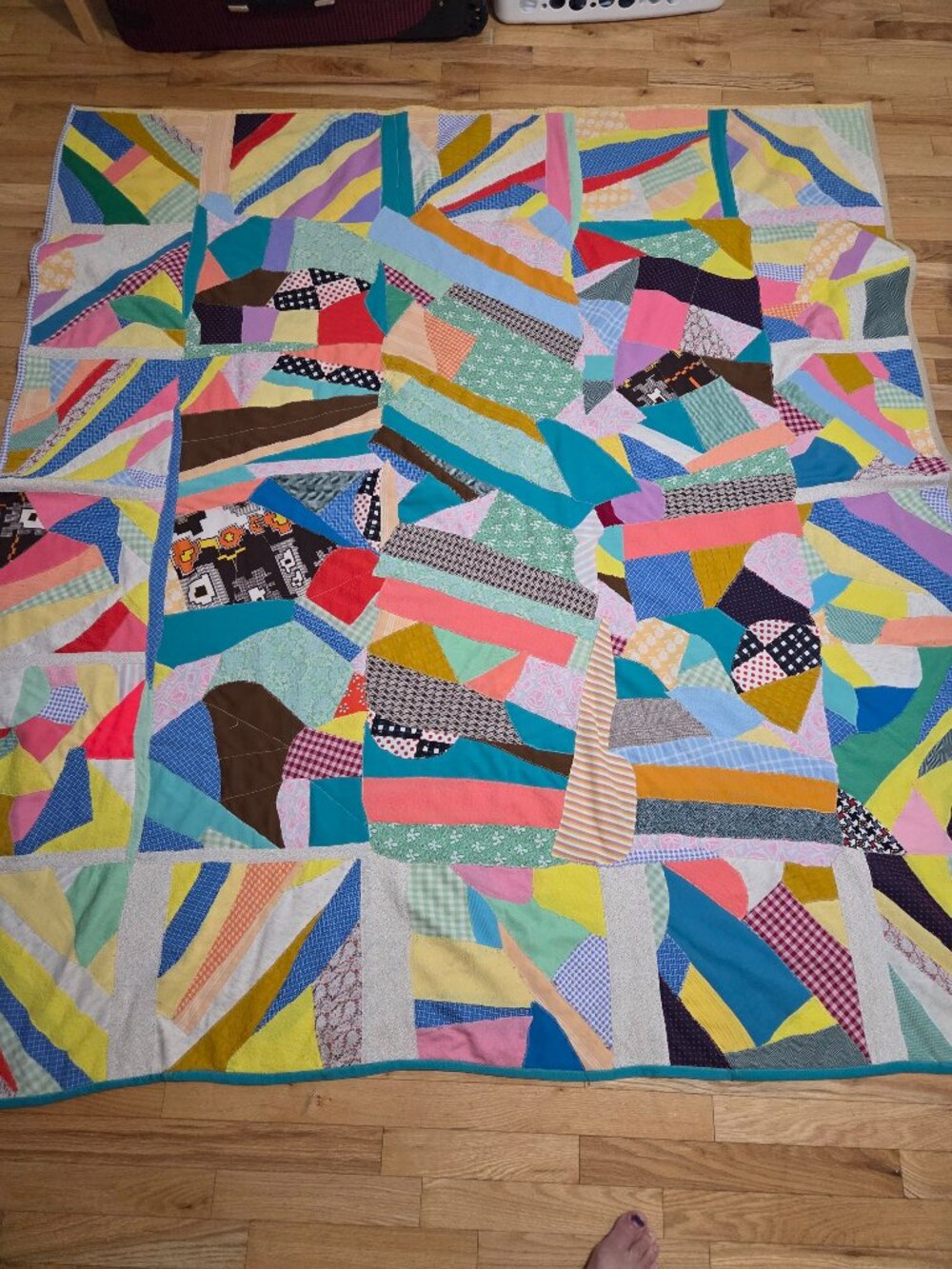 1970s crazy quilt in great condition